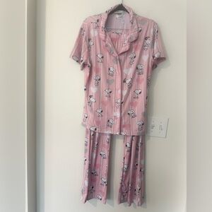 Munki Munki Peanuts Snoopy Valentine’s Pajama Set L